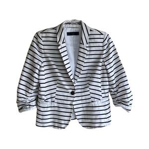 The Limited Black and White Striped Blazer
